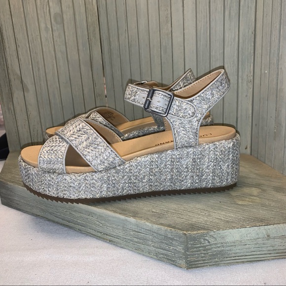 Lucky Brand Grey Platform Sandal w/Buckle Closure 6.5M/37 - Picture 2 of 9